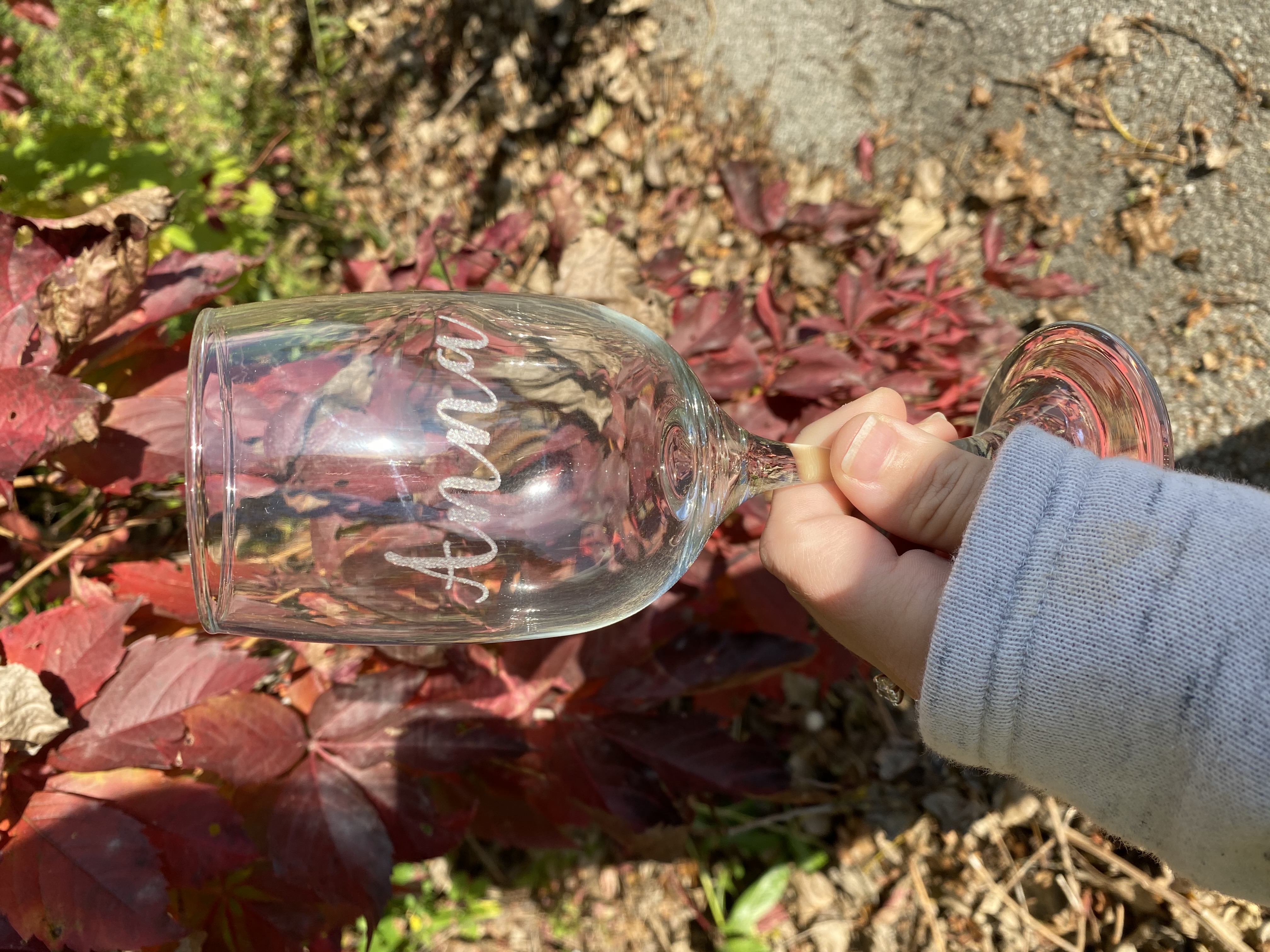 employee appreciation wine glass gift